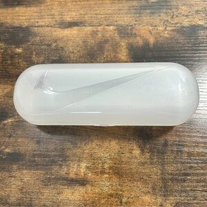 NIKE Swoosh Just Do It Clear Frosted Clamshell Hard Eye Glasses Case